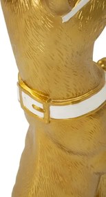 Dekoratívna socha Dog Pit s podnosom 74 cm zlatá