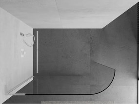 Mexen Kioto L, sprchová zástena Walk-In 120 x 200 cm, 8mm číre sklo, biely profil, 800-120-103-20-06