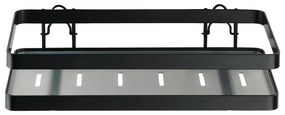 Čierna nástenná polica do kuchyne Wenko Turbo-Loc® Gala, šírka 25 cm