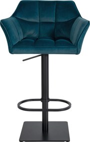 Barová stolička Damaso B - zamat, čierny rám - Zelená