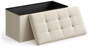 Taburet s úložným priestorom OTTOMAN 76x38 cm, krémový