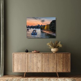 Sklenený obraz - loď na vyhliadkovej plavbe (70x50 cm)
