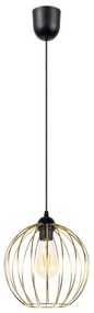 Luster na lanku MATT 1xE27/60W/230V čierna/zlatá