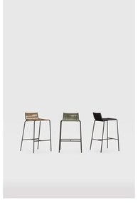 Béžová kovová barová stolička (výška sedadla 65 cm) Emily – Marckeric