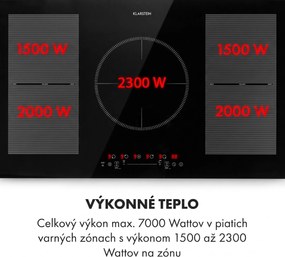 Klarstein Delicatessa 90 Flex, vstavaná indukčná varná doska, 7400 W, 5 zón, samostatná
