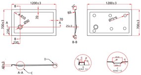 Erga Laos, obdĺžniková sprchová vanička 120x70x5cm, akrylát, biela lesklá, ERG-V06-ACR-7012S-WH-CR