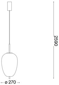 Ideal Lux - LED Luster na lanku UMILE LED/20W/230V pr. 27 cm CRI 90 mosadz/biela