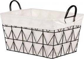 Úložný košík 45x26 cm, kov/látka%