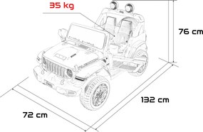 Ramiz Jeep Wrangler Rubicon LIFT elektrické autíčko pre deti biele