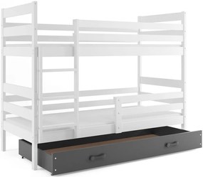 Detská poschodová posteľ ERYK | biela Farba: biela / sivá, Rozmer.: 190 x 80 cm
