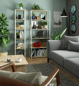 Regál LOFT 80 cm biely/dub artisan