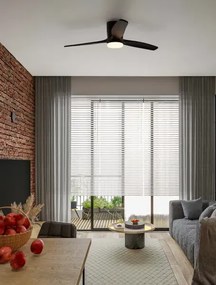 LED čierno-drevené moderné stropné svietidlo Aloa s diaľkovým ovládaním