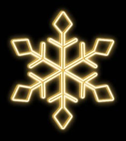 LED světelná vločka I, závěsná 3D tisk, pr. 100 cm, teple bílá, zlatý plast