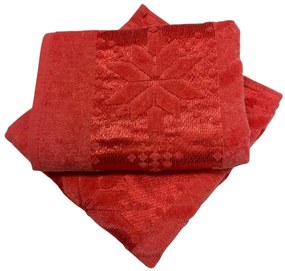 Žakarový froté uterák červený hviezdička 50x90cm TiaHome