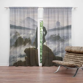 Sablio Záves Pútnik nad morom hmly - Caspar David Friedrich: 2ks 140x250cm