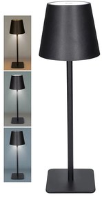 SOLIGHT LED nabíjacia lampička Lucca, 120lm, zmena CCT, stmievanie, čierna