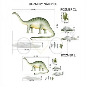 lovel.sk Nálepka na stenu Dino - brontosaurus, kamene, rastliny a zemina DK399