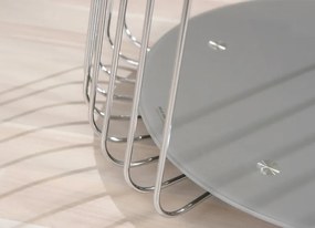 Odkladací stolík Rivoli, kov/cappuccino sklo