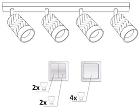 Bodové svietidlo ARRAS 4xGU10/10W/230V čierna