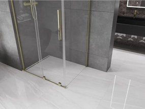 Mexen Velar L, sprchový kút s posuvnými dverami 100 x 70 cm, 8mm číre sklo, zlatá lesklá, 871-100-070-03-50