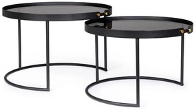 Súprava dvoch konferenčných stolíkov zeyna ø58,5 a ø66 cm čierna MUZZA