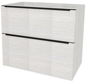 Mereo, Mereo Mailo, kúpeľňová skrinka 81 cm, čierne madlo, Multidecor, Pino Aurélio, MER-CN591SBPINO