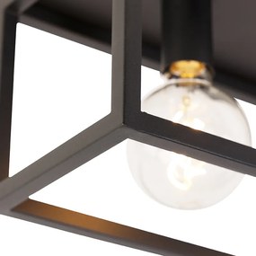 Priemyselné stropné svietidlo čierne 99,5 cm 4-žiarovkové - Cage