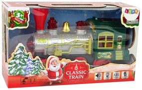 LEAN TOYS Vianočná zelená lokomotíva