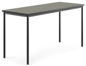 Stôl SONITUS, 1800x700x900 mm, linoleum - tmavošedá, antracit
