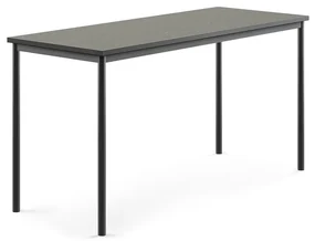 Stôl SONITUS, 1800x700x900 mm, linoleum - tmavošedá, antracit