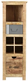 furniture-nabytek.cz - Masívna komoda Pune z mangového dreva, lakovaná, prírodná farba – 40×43×125 cm