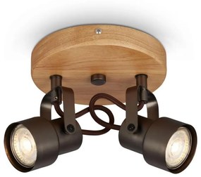 Briloner 2872-025R - LED Bodové svietidlo SPOTLIGHT 2xGU10/5W/230V hnedá