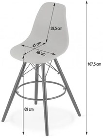 Set štyroch jedálenských stoličiek LAMAL - biele (hnedé nohy) 4ks