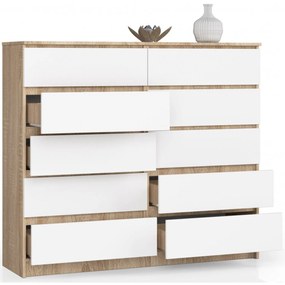 Komoda K140 10SZ sonoma / biela