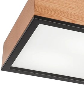 Stropné svietidlo OAK SQUARE 2xE27/15W/230V 31x31 cm dub/čierna