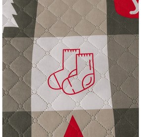 Prehoz na posteľ CHRISTMAS SOCKS zelený Rozmer: 170 x 210 cm