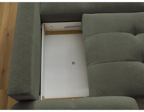 Khaki ženilková rozkladacia/s úložným priestorom rohová pohovka (pravý roh/s leňoškou) Roxelane – Bobochic Paris