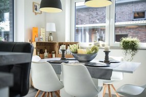 Strieborná miska MONDANA, sklolaminát, šírka 39 cm, strieborno-čierna