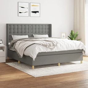 Boxspring posteľ s matracom tmavosivá 160x200 cm látka 3132322