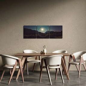 Obraz - nočná obloha (s hodinami) (90x30 cm)