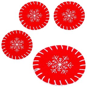 Červené podnosy s vianočným motívom v súprave 4 ks – Casa Selección