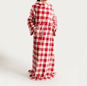 Deka ARNO s rukávmi, červená / biela 758089