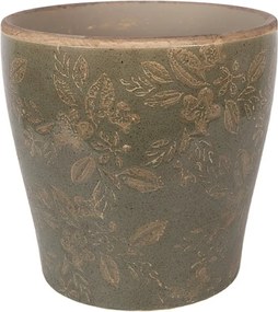 Zelený keramický obal na kvetináč s kvetmi Timothée XL - Ø 18*17 cm