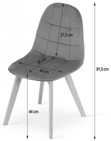 Set dvoch jedálenských stoličiek BORA zamatové béžové (2ks)