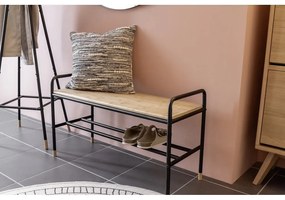 Čierna/prírodná kovová polička s lavicou Loft - Wenko