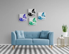 Set obrazov farebné motýle - 4x 60x60