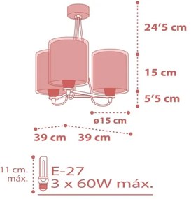 Dalber 41007S - Detský luster DOTS 3xE27/60W/230V