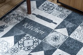 Protišmykový koberec / behúň ANDRE 44211 sivý / strieborný