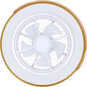Brilagi - LED stmievateľné svietidlo s ventilátorom LED/38W/230V 50 cm zlatá/dub + diaľkové ovládanie