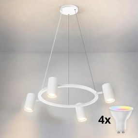 Brilagi - LED RGBW Stmievateľný luster na lanku SELE 4xGU10/6,5W/230V biela